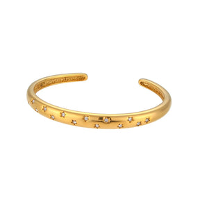 Bracelete de Cristal Estrela com Banho de Ouro 18k