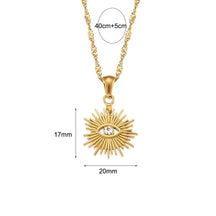 Colar Sofisticado de Zircônia Solar com Amuleto de Olho Grego