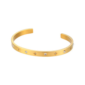 Bracelete de Cristal Estrela com Banho de Ouro 18k