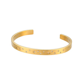 Bracelete de Cristal Estrela com Banho de Ouro 18k